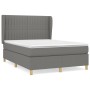 Cama box spring con colchón tela gris oscuro 140x190 cm de , Camas y somieres - Ref: Foro24-3128678, Precio: 539,43 €, Descue...