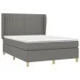 Box spring bed with dark gray fabric mattress 140x190 cm by , Beds and slatted bases - Ref: Foro24-3128678, Price: 537,80 €, ...