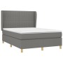Cama box spring con colchón tela gris oscuro 140x190 cm de , Camas y somieres - Ref: Foro24-3128678, Precio: 539,43 €, Descue...