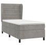 Box spring bed with light gray velvet mattress 80x200 cm by , Beds and slatted bases - Ref: Foro24-3129237, Price: 333,37 €, ...