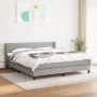 Box spring bed with light gray fabric mattress 160x200 cm by , Beds and slatted bases - Ref: Foro24-3129801, Price: 512,57 €,...