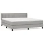 Box spring bed with light gray fabric mattress 160x200 cm by , Beds and slatted bases - Ref: Foro24-3129881, Price: 481,82 €,...