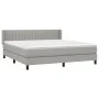 Box spring bed with light gray fabric mattress 160x200 cm by , Beds and slatted bases - Ref: Foro24-3129881, Price: 481,82 €,...