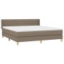 Box spring bed with taupe gray fabric mattress 160x200 cm by , Beds and slatted bases - Ref: Foro24-3130365, Price: 529,67 €,...