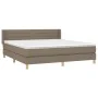 Box spring bed with taupe gray fabric mattress 160x200 cm by , Beds and slatted bases - Ref: Foro24-3130365, Price: 517,88 €,...