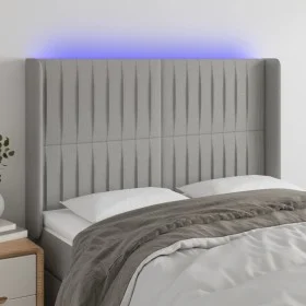 Hellgraues Stoffkopfteil mit LED 147x16x118/128 cm von , Kopf- und Fußteile - Ref: Foro24-3124284, Preis: 130,04 €, Rabatt: %