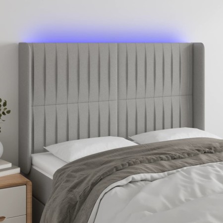 Hellgraues Stoffkopfteil mit LED 147x16x118/128 cm von , Kopf- und Fußteile - Ref: Foro24-3124284, Preis: 132,86 €, Rabatt: %