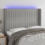 Hellgraues Stoffkopfteil mit LED 147x16x118/128 cm von , Kopf- und Fußteile - Ref: Foro24-3124284, Preis: 132,86 €, Rabatt: %
