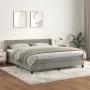 Cama box spring con colchón terciopelo gris claro 160x200 cm de , Camas y somieres - Ref: Foro24-3131027, Precio: 483,75 €, D...