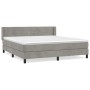 Box spring bed with light gray velvet mattress 160x200 cm by , Beds and slatted bases - Ref: Foro24-3131027, Price: 482,49 €,...