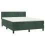 Cama box spring con colchón terciopelo verde oscuro 140x200 cm de , Camas y somieres - Ref: Foro24-3131084, Precio: 447,45 €,...