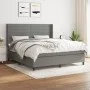 Box spring bed with dark gray fabric mattress 160x200 cm by , Beds and slatted bases - Ref: Foro24-3131522, Price: 568,82 €, ...