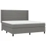 Box spring bed with dark gray fabric mattress 160x200 cm by , Beds and slatted bases - Ref: Foro24-3131522, Price: 568,82 €, ...