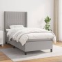 Cama box spring con colchón tela gris claro 100x200 cm de , Camas y somieres - Ref: Foro24-3131569, Precio: 347,73 €, Descuen...