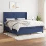 Box spring bed with blue fabric mattress 160x200 cm by , Beds and slatted bases - Ref: Foro24-3131607, Price: 553,26 €, Disco...
