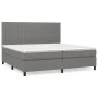Box spring bed with dark gray fabric mattress 200x200 cm by , Beds and slatted bases - Ref: Foro24-3131618, Price: 661,92 €, ...