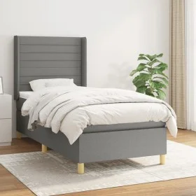 Box spring bed with dark gray fabric mattress 80x200 cm by , Beds and slatted bases - Ref: Foro24-3132026, Price: 342,58 €, D...