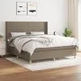 Cama box spring con colchón tela gris taupe 160x200 cm de , Camas y somieres - Ref: Foro24-3132085, Precio: 628,96 €, Descuen...