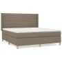 Box spring bed with taupe gray fabric mattress 160x200 cm by , Beds and slatted bases - Ref: Foro24-3132085, Price: 625,69 €,...
