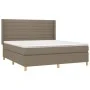 Box spring bed with taupe gray fabric mattress 160x200 cm by , Beds and slatted bases - Ref: Foro24-3132085, Price: 625,69 €,...