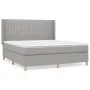 Box spring bed with light gray fabric mattress 160x200 cm by , Beds and slatted bases - Ref: Foro24-3132161, Price: 546,69 €,...