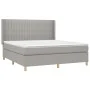Box spring bed with light gray fabric mattress 160x200 cm by , Beds and slatted bases - Ref: Foro24-3132161, Price: 546,69 €,...