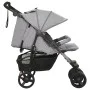 Doppelwagen aus hellgrauem Stahl von vidaXL, Kinderwagen - Ref: Foro24-10241, Preis: 240,57 €, Rabatt: %
