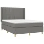 Box spring bed with dark gray fabric mattress 140x200 cm by , Beds and slatted bases - Ref: Foro24-3132154, Price: 499,50 €, ...