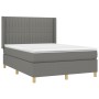 Cama box spring con colchón tela gris oscuro 140x200 cm de , Camas y somieres - Ref: Foro24-3132154, Precio: 508,44 €, Descue...