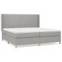 Box spring bed with light gray fabric mattress 200x200 cm by , Beds and slatted bases - Ref: Foro24-3132177, Price: 636,54 €,...