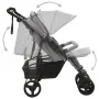 Doppelwagen aus hellgrauem Stahl von vidaXL, Kinderwagen - Ref: Foro24-10241, Preis: 240,57 €, Rabatt: %