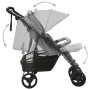 Light gray steel twin stroller by vidaXL, Baby strollers - Ref: Foro24-10241, Price: 197,77 €, Discount: %