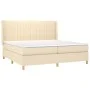 Box spring bed with cream fabric mattress 200x200 cm by , Beds and slatted bases - Ref: Foro24-3132182, Price: 662,16 €, Disc...