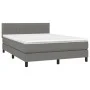 Box spring bed mattress and LED lights dark gray fabric 140x200 cm by , Beds and slatted bases - Ref: Foro24-3133318, Price: ...