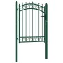 Puerta de valla con picos acero verde 100x125 cm
