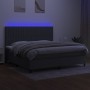 Cama box spring colchón y luces LED tela gris claro 200x200 cm de , Camas y somieres - Ref: Foro24-3135062, Precio: 634,03 €,...