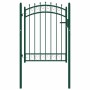 Puerta de valla con picos acero verde 100x125 cm
