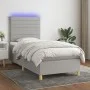 Box spring bed mattress and LED lights light gray fabric 80x200 cm by , Beds and slatted bases - Ref: Foro24-3135469, Price: ...