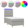 Boxspringbettmatratze und LED-Leuchten aus hellgrauem Stoff 80x200 cm von , Betten und Lattenroste - Ref: Foro24-3135469, Pre...