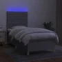Box spring bed mattress and LED lights light gray fabric 80x200 cm by , Beds and slatted bases - Ref: Foro24-3135469, Price: ...