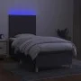 Box spring bed mattress and LED lights dark gray fabric 80x200 cm by , Beds and slatted bases - Ref: Foro24-3135550, Price: 3...