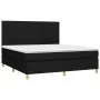 Box spring bed mattress and LED lights black fabric 160x200 cm by , Beds and slatted bases - Ref: Foro24-3135527, Price: 627,...