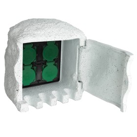 Enchufe de jardín 4 ranuras resistente al agua resina blanco de vidaXL, Enchufes de pared - Ref: Foro24-40589, Precio: 41,53 ...