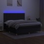 Box spring bed mattress and LED lights black fabric 160x200 cm by , Beds and slatted bases - Ref: Foro24-3135527, Price: 620,...
