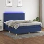 Box spring bed mattress and LED lights blue fabric 160x200 cm by , Beds and slatted bases - Ref: Foro24-3135531, Price: 539,8...