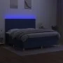 Box spring bed mattress and LED lights blue fabric 160x200 cm by , Beds and slatted bases - Ref: Foro24-3135531, Price: 539,8...
