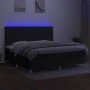Cama box spring colchón y luces LED tela negro 200x200 cm de , Camas y somieres - Ref: Foro24-3135623, Precio: 637,73 €, Desc...