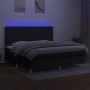 Cama box spring colchón y luces LED tela negro 200x200 cm de , Camas y somieres - Ref: Foro24-3135623, Precio: 651,23 €, Desc...