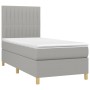 Box spring bed mattress and LED lights light gray fabric 100x200 cm by , Beds and slatted bases - Ref: Foro24-3135573, Price:...