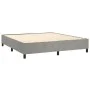 Box spring bed with mattress and LED light gray velvet 160x200 cm by , Beds and slatted bases - Ref: Foro24-3136191, Price: 5...